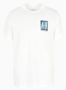 ARMANI EXCHANGE – T-Shirt Uomo Regular Fit in Cotone con Stampa Logo sul Petto Bianco