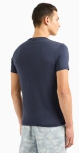 ARMANI EXCHANGE – T-Shirt Uomo Regular Fit in Jersey di Cotone con Logo sul Petto Blu
