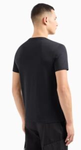 ARMANI EXCHANGE – T-Shirt Uomo Regular Fit in Jersey con Stampa Verticale Nero