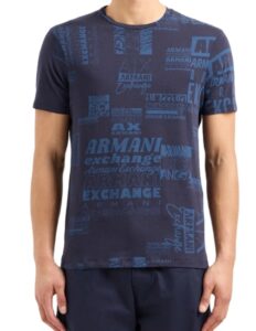 ARMANI EXCHANGE – T-Shirt Uomo Sky Lettering Blu Notte