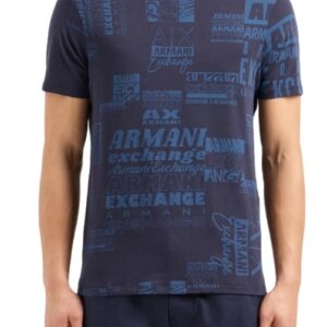 ARMANI EXCHANGE – T-Shirt Uomo Sky Lettering Blu Notte