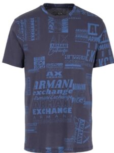 ARMANI EXCHANGE – T-Shirt Uomo Sky Lettering Blu Notte