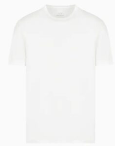 ARMANI EXCHANGE – T-Shirt Uomo Regular Fit in Cotone Mercerizzato con Logo sul Petto Bianco