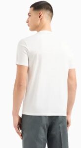 ARMANI EXCHANGE – T-Shirt Uomo Regular Fit in Cotone Mercerizzato con Logo sul Petto Bianco