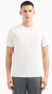 ARMANI EXCHANGE – T-Shirt Uomo Regular Fit in Cotone Mercerizzato con Logo sul Petto Bianco