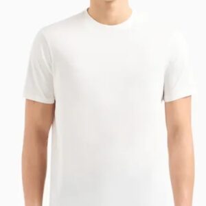 ARMANI EXCHANGE – T-Shirt Uomo Regular Fit in Cotone Mercerizzato con Logo sul Petto Bianco