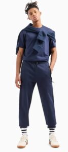 ARMANI EXCHANGE – T-Shirt Uomo Regular Fit in Cotone Mercerizzato con Logo sul Petto Blu