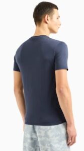 ARMANI EXCHANGE – T-Shirt Uomo Regular Fit in Cotone con Stampa Metal Blu Notte