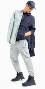 ARMANI EXCHANGE – T-Shirt Uomo Regular Fit in Cotone con Stampa Metal Blu Notte