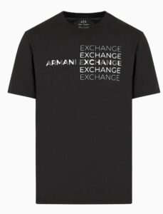 ARMANI EXCHANGE – T-Shirt Uomo Regular Fit in Cotone con Stampa Metal Nero