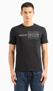 ARMANI EXCHANGE – T-Shirt Uomo Regular Fit in Cotone con Stampa Metal Nero