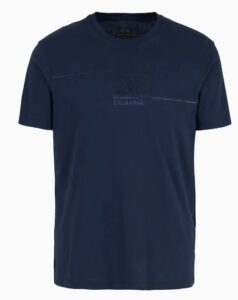 ARMANI EXCHANGE – T-Shirt Uomo Regular Fit in Jersey con Stampa Centrale Blu