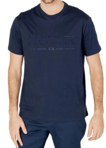 ARMANI EXCHANGE – T-Shirt Uomo Regular Fit in Cotone Blu