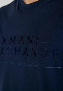 ARMANI EXCHANGE – T-Shirt Uomo Regular Fit in Cotone Blu