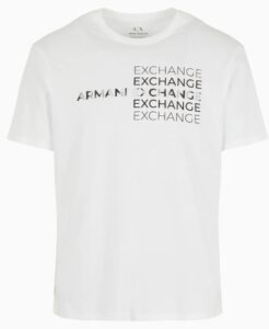 ARMANI EXCHANGE – T-Shirt Uomo Regular Fit in Cotone con Stampa Metal Bianco
