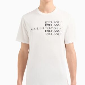 ARMANI EXCHANGE – T-Shirt Uomo Regular Fit in Cotone con Stampa Metal Bianco