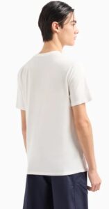 ARMANI EXCHANGE – T-Shirt Uomo Regular Fit in Cotone con Stampa Metal Bianco