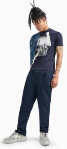 ARMANI EXCHANGE – T-Shirt Uomo Regular Fit in Cotone con Stampa NYC Blu Notte