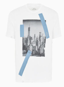 ARMANI EXCHANGE – T-Shirt Uomo Regular Fit in Cotone con Stampa NYC Bianco
