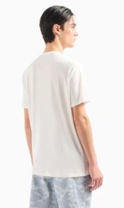ARMANI EXCHANGE – T-Shirt Uomo Regular Fit in Cotone con Stampa NYC Bianco