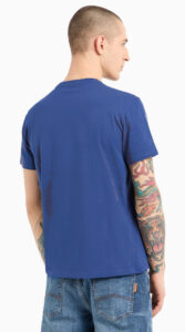ARMANI EXCHANGE – T-Shirt Uomo Regular Fit in Jersey con Stampa Geometrica Blu Naval