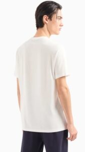 ARMANI EXCHANGE – T-Shirt Uomo Regular Fit in Jersey con Stampa Logo a Contrasto Bianco