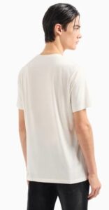 ARMANI EXCHANGE – T-Shirt Uomo in Jersey di Cotone Pima con Maxi Stampa Logo Bianco