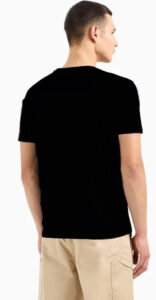 ARMANI EXCHANGE – T-Shirt Uomo in Jersey di Cotone Pima con Maxi Stampa Logo Nero