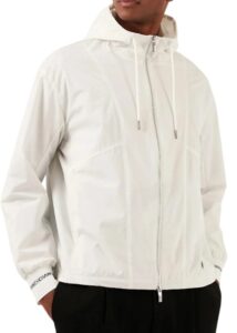 ARMANI EXCHANGE – Giubbotto Uomo in Tessuto Laminato con Cappuccio Bianco