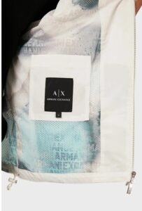 ARMANI EXCHANGE – Giubbotto Uomo in Tessuto Laminato con Cappuccio Bianco