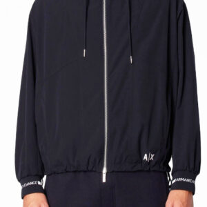 ARMANI EXCHANGE – Giubbotto Uomo in Tessuto Laminato con Cappuccio Blu
