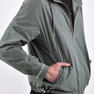 ARMANI EXCHANGE – Giubbotto Uomo in Tessuto Laminato con Cappuccio Verde