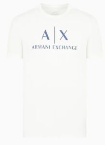 ARMANI EXCHANGE – T-Shirt Regular Fit in Cotone Logo a Contrasto Bianco
