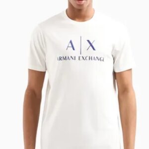 ARMANI EXCHANGE – T-Shirt Regular Fit in Cotone Logo a Contrasto Bianco