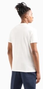 ARMANI EXCHANGE – T-Shirt Regular Fit in Cotone Logo a Contrasto Bianco