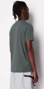 ARMANI EXCHANGE – T-Shirt Regular Fit in Cotone Logo a Contrasto Grigio Scuro