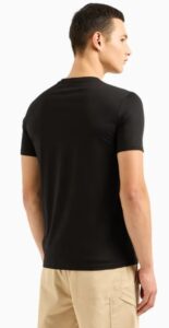 ARMANI EXCHANGE – T-Shirt Slim Fit in Cotone Mercerizzato con Stampa Logata Nero