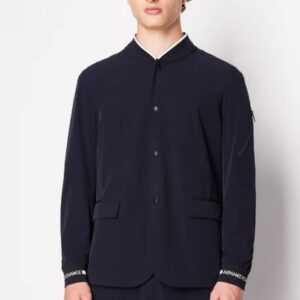 ARMANI EXCHANGE – Blazer Uomo in Tessuto Stretch con Profili a Contrasto Blu