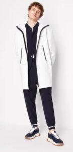 ARMANI EXCHANGE – Blazer Uomo in Tessuto Stretch con Profili a Contrasto Blu