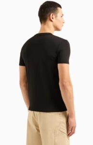 ARMANI EXCHANGE – T-Shirt Uomo Slim Fit in Cotone Stretch con Logo sul Petto Nero