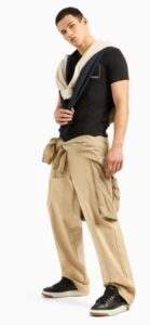 ARMANI EXCHANGE – T-Shirt Uomo Slim Fit in Cotone Stretch con Logo sul Petto Nero