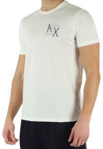 ARMANI EXCHANGE – T-Shirt Uomo Slim Fit in Cotone con Stampa Logo Frontale Bianco