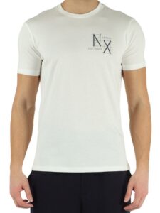 ARMANI EXCHANGE – T-Shirt Uomo Slim Fit in Cotone con Stampa Logo Frontale Bianco