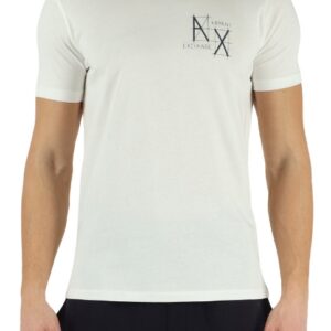 ARMANI EXCHANGE – T-Shirt Uomo Slim Fit in Cotone con Stampa Logo Frontale Bianco
