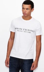 ARMANI EXCHANGE – T-Shirt Uomo Regular Fit in Jersey Bianco