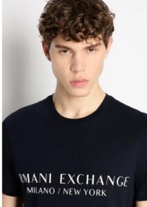 ARMANI EXCHANGE – T-Shirt Uomo Regular Fit in Jersey Blu Navy