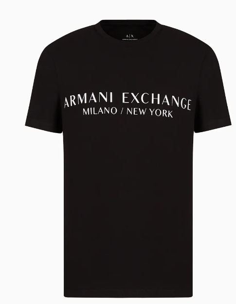 ARMANI EXCHANGE – T-Shirt Uomo Regular Fit in Jersey Nero - Angels Campagna