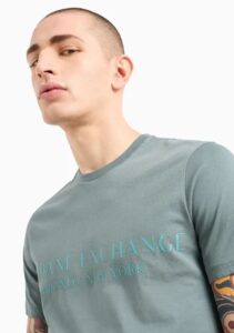ARMANI EXCHANGE – T-Shirt Uomo Regular Fit in Jersey Verde
