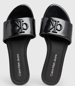 CALVIN KLEIN JEANS – Sandali Donna in Vernice Nero