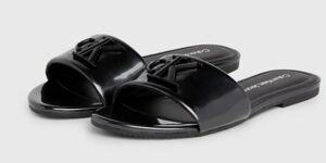 CALVIN KLEIN JEANS – Sandali Donna in Vernice Nero